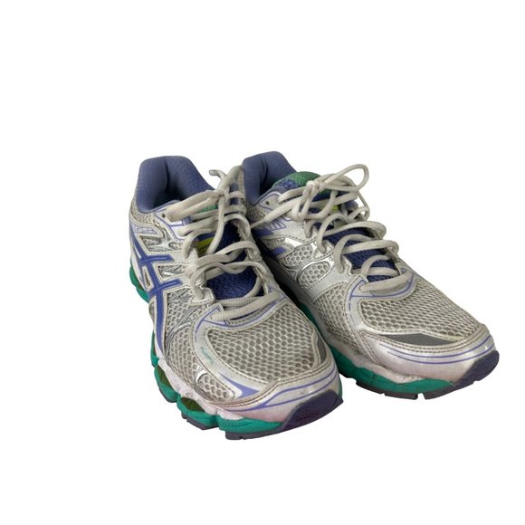 Asics - GEL-Nimbus 16 White Purple Teal Running Shoes - Women's 8 - T485N - Picture 2 of 9
